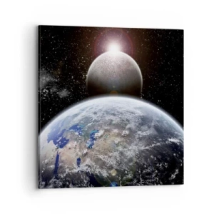 Canvastavla - Bild på duk - Rymdlandskap - soluppgång - 70x70 cm