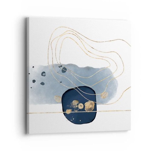 Canvastavla - Bild på duk - Blå-guld fantasi - 30x30 cm