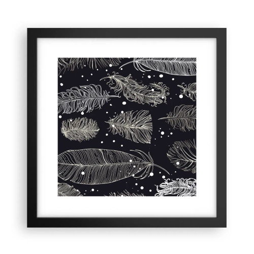 Affisch i svart ram - Fjäderspets - 30x30 cm