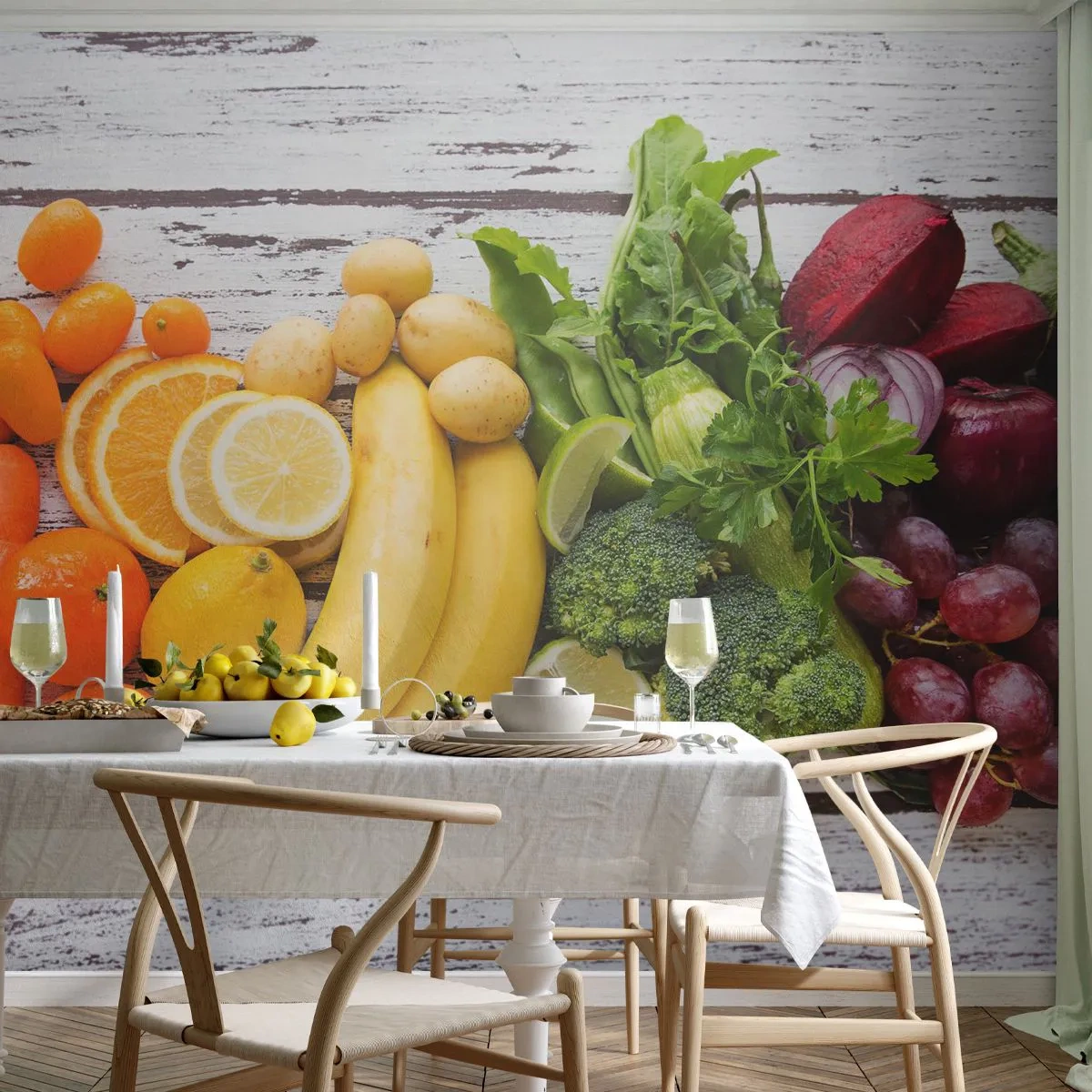 Självhäftande Fototapet Deluxe Sticker - Räcker det inte? - Gastronomi, Frukt, Grönsaker - 250x175 cm