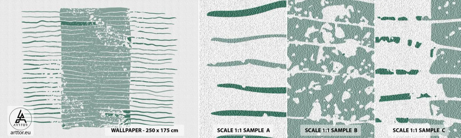 Provbit av självhäftande fototapet Deluxe Sticker - Marin abstraktion - Minimalism, Pastell, Hipster - 100x30 cm