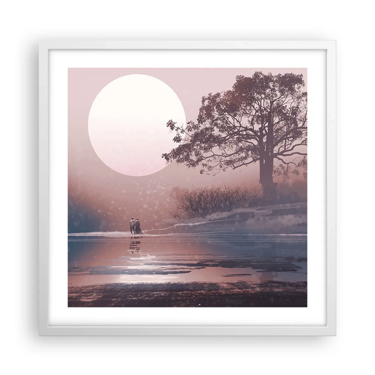 Affisch i vit ram - Nattens under - 50x50 cm