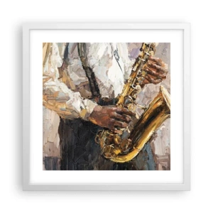 Affisch i vit ram - Dags för solo - 40x40 cm