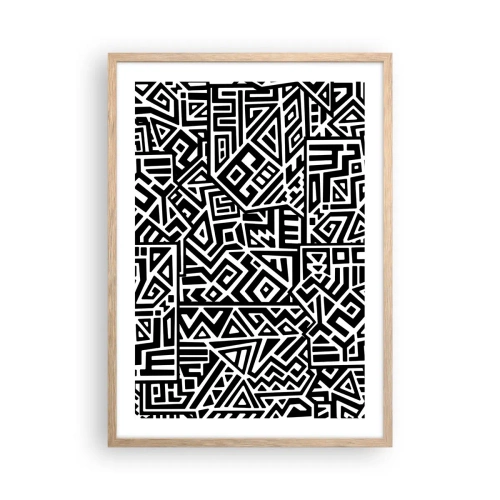 Affisch i ram av ljusek - Prekolumbisk komposition - 50x70 cm