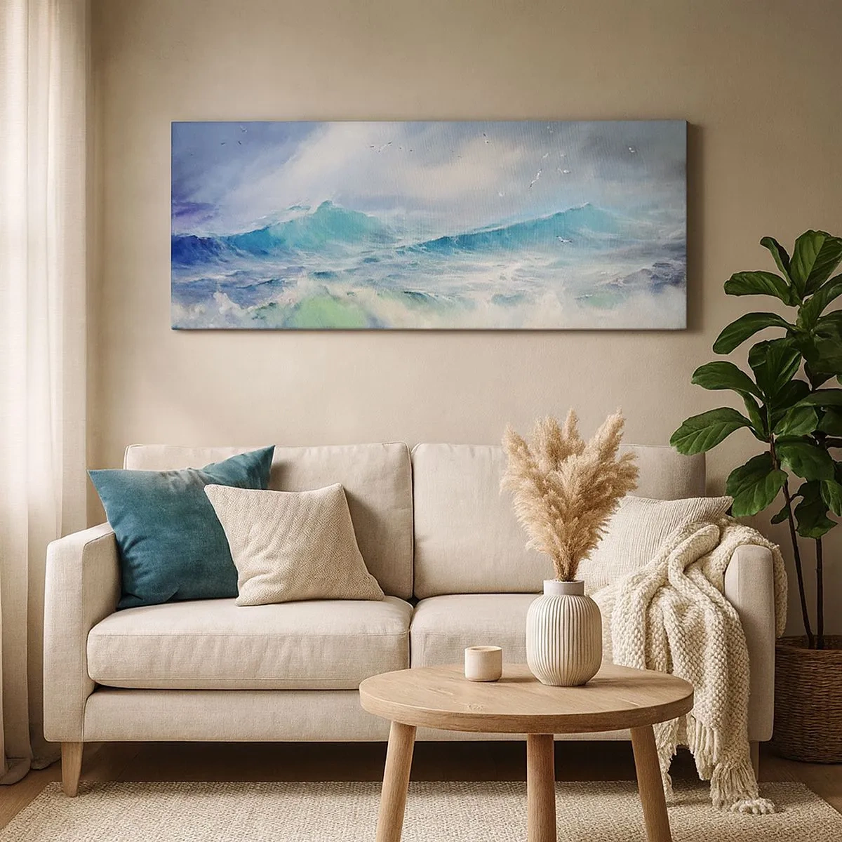 Canvastavla - Bild på duk - "Orkanen vrålade med triumf…' - 100x40 cm