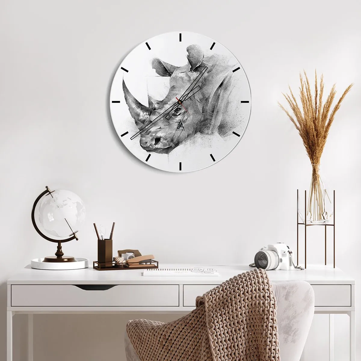 Väggklocka - Klocka på glas - Afrikansk porträtt - 40x40 cm