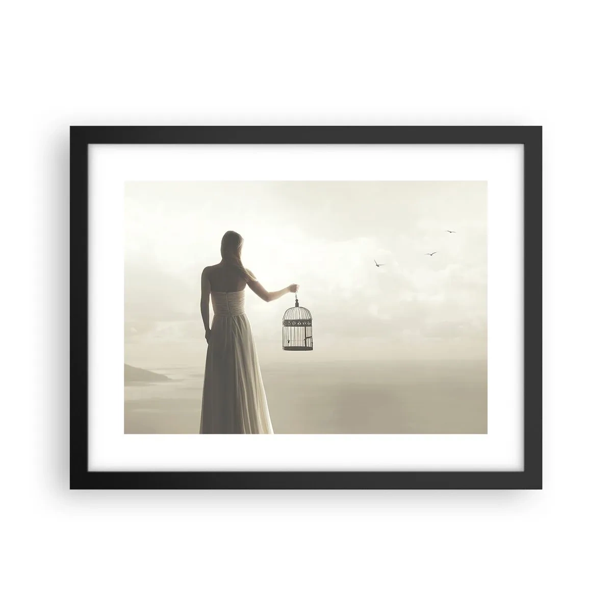 Affisch i svart ram - Var fri - 40x30 cm