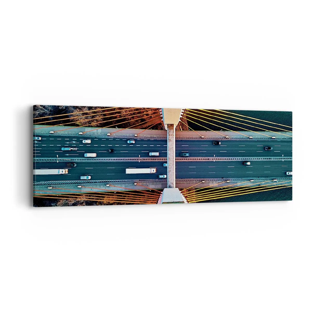 Canvastavla - Bild på duk - Bortom vatten, bortom skog - 90x30 cm