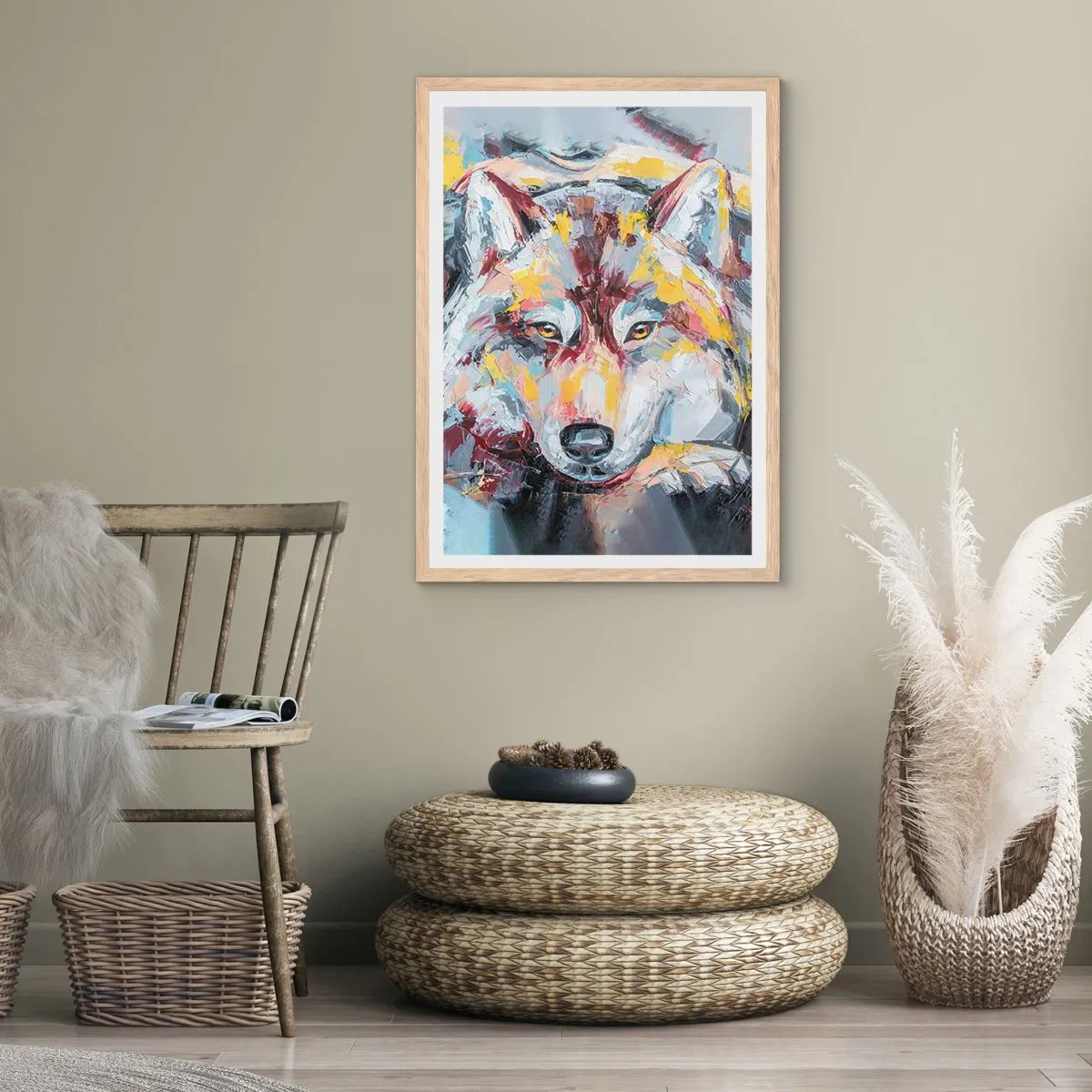 Affisch i ram av ljusek - Lugnt bland de närmsta - 50x70 cm