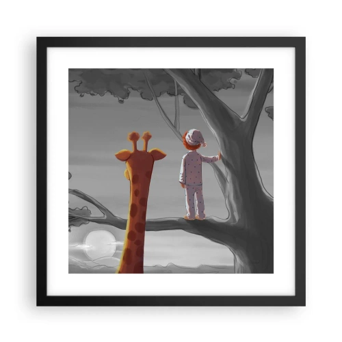 Affisch i svart ram - Det händer på riktigt - 40x40 cm