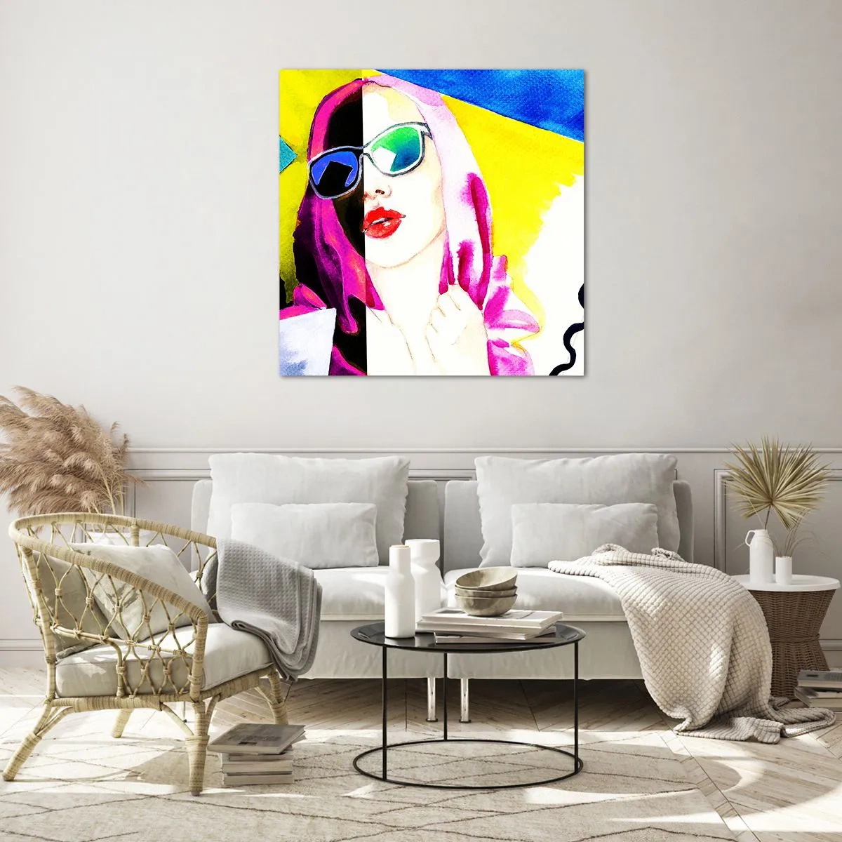 Glastavla - Bild på glas - Jag är varken vit eller svart - 50x50 cm