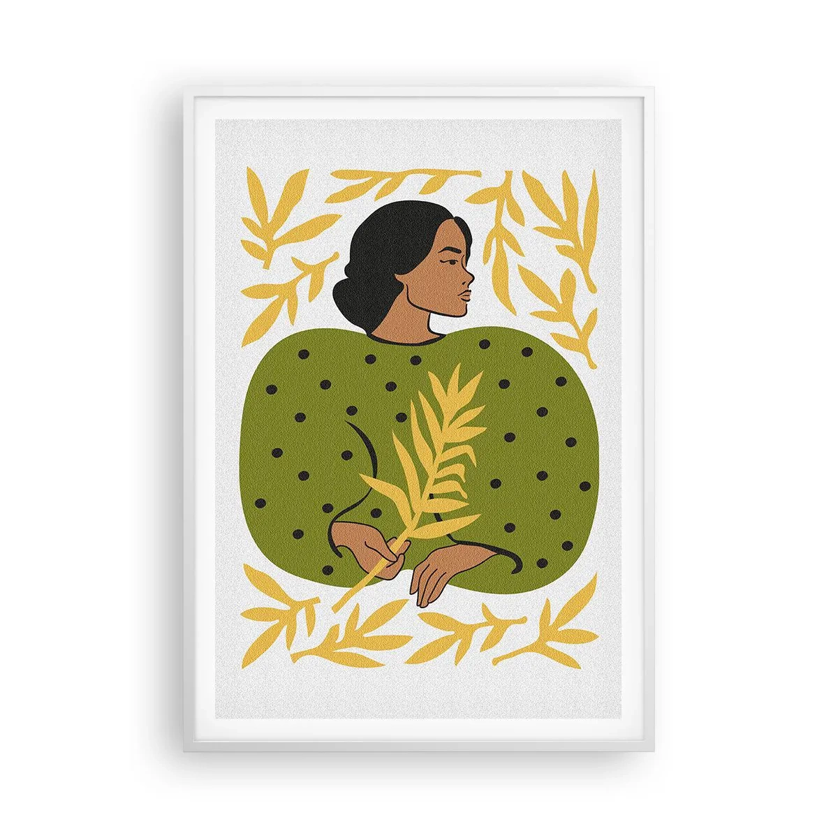 Affisch i vit ram - Hawaiiansk flicka - 70x100 cm