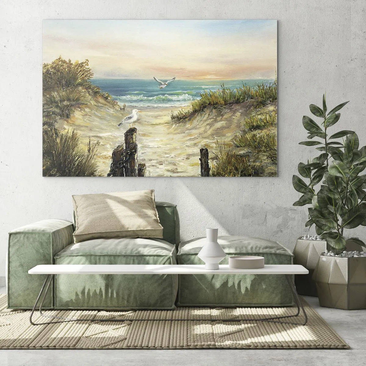 Glastavla - Bild på glas - Vindlös reträtt - 70x50cm - Vindstilla - Modern väggdekoration för vardagsrum och sovrum ARTTOR