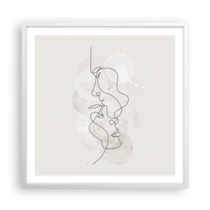 Affisch i vit ram - Tilltrasslade i famn - 60x60 cm