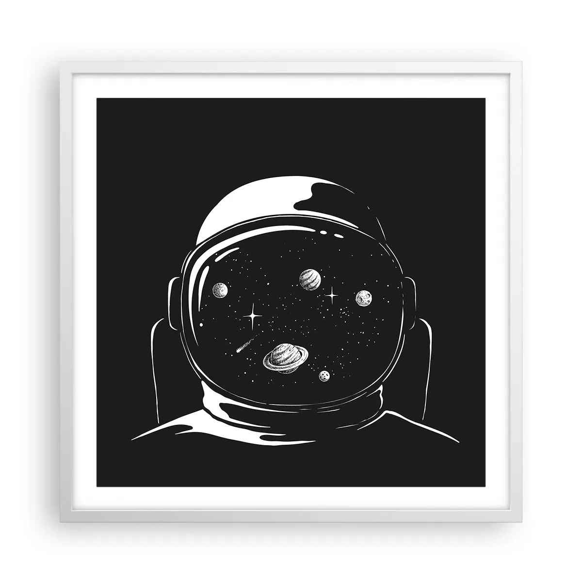 Affisch i vit ram - Fin utsikt - 60x60 cm