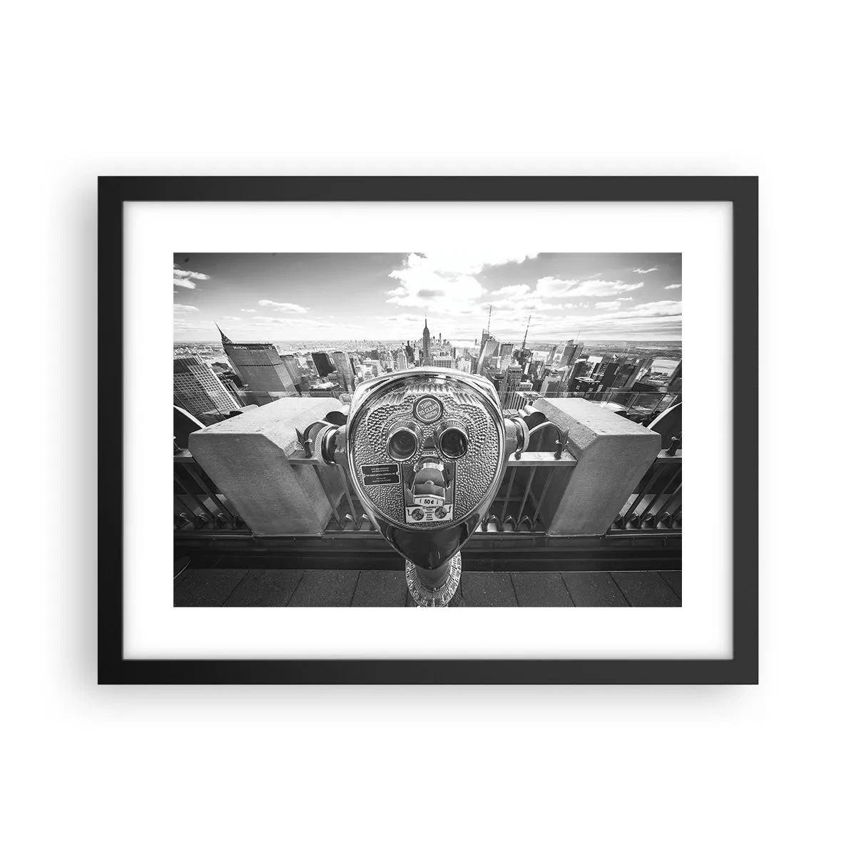 Affisch i svart ram - Stad över städerna - 40x30 cm