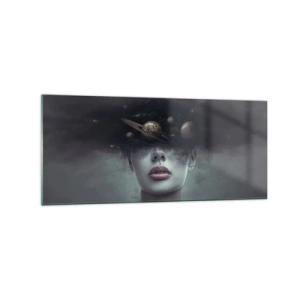 Glastavla - Bild på glas - Och planeterna blir galna... - 120x50 cm
