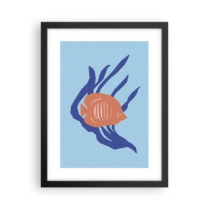 Affisch i svart ram - Inneboende i korallvatten - 30x40 cm