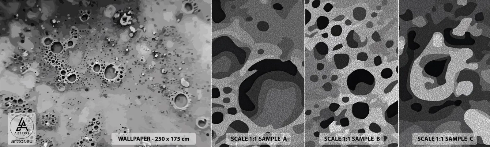 Provbit av fototapet Premium Sand - Som månlandskap - Sammansättning, Bit, Grafik - 100x30 cm