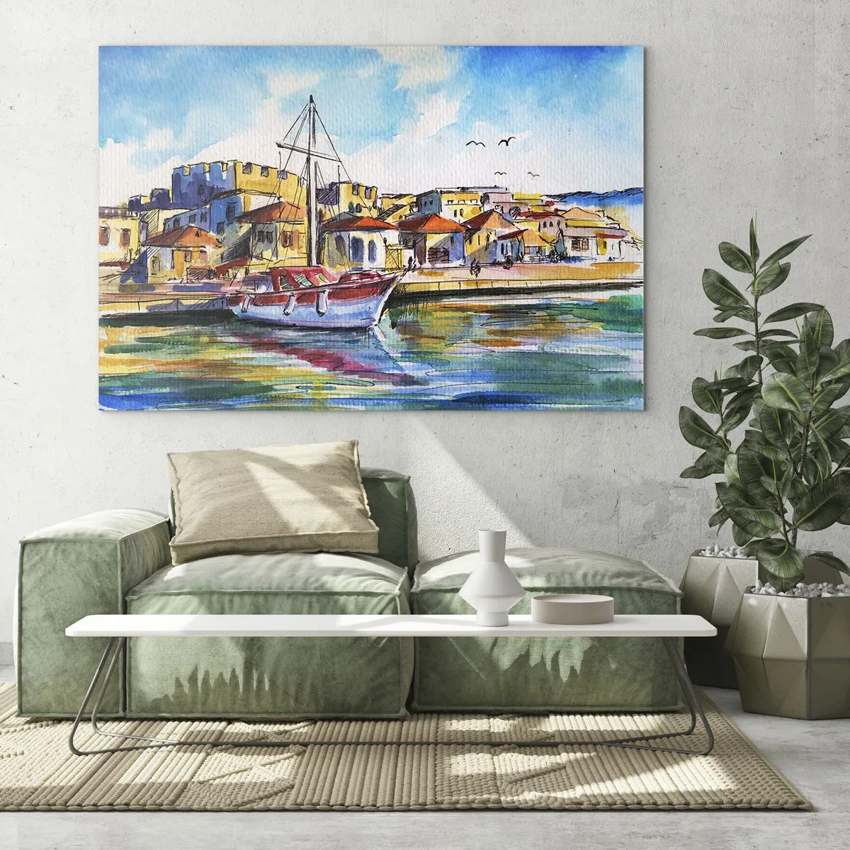 Glastavla - Bild på glas - Regnbågseftermiddag - 100x70 cm
