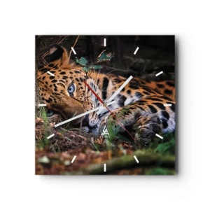 Väggklocka - Klocka på glas - Tro mig - 30x30 cm