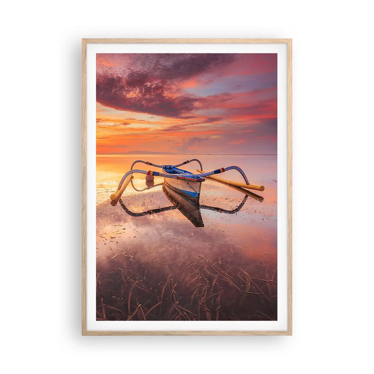 Affisch i ram av ljusek - Tropiska kvällens lugn - 70x100 cm