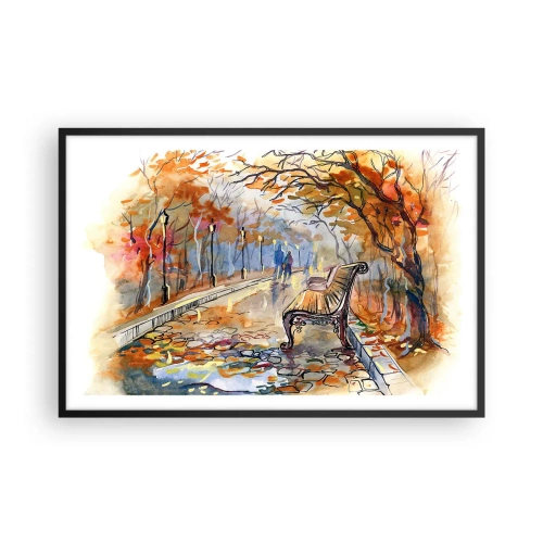 Affisch i svart ram - Vandra tillsammans mot hösten - 91x61 cm