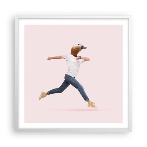 Affisch i vit ram - En nypa absurd - 60x60 cm