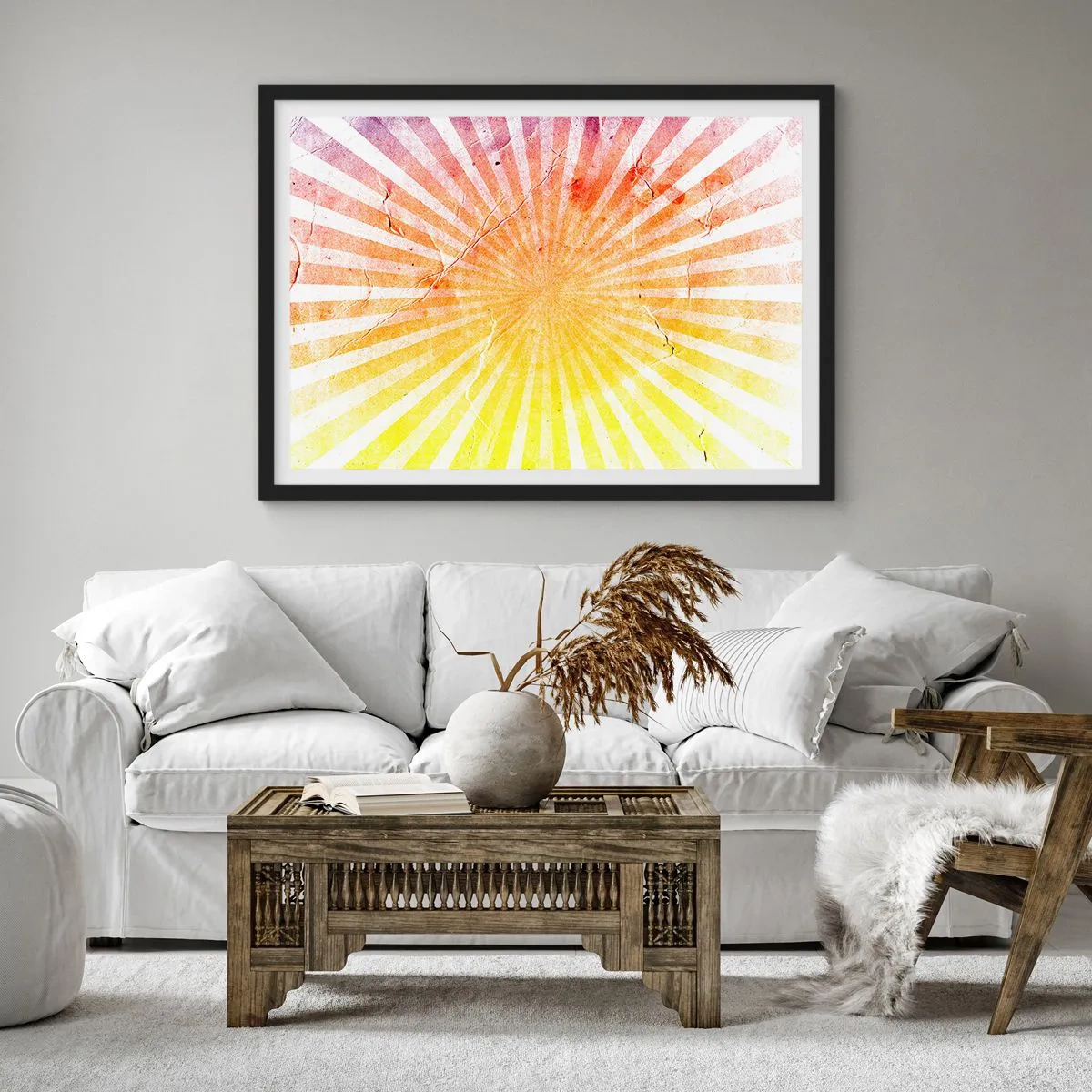 Affisch i svart ram - Solupp- och nedgångar - 70x50 cm