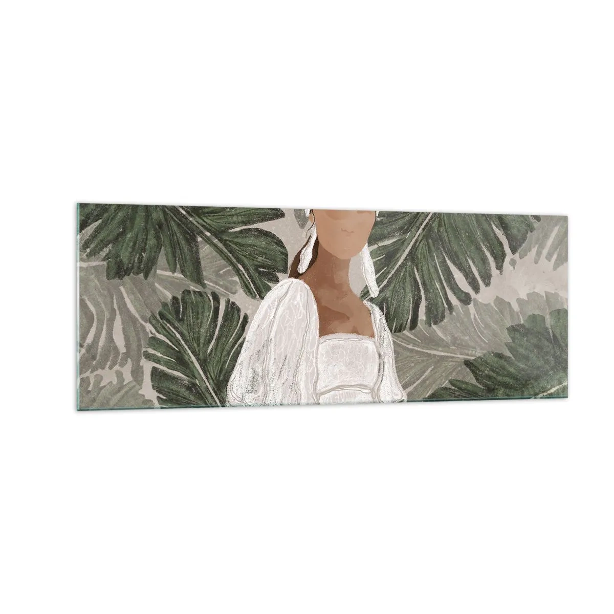 Glastavla - Bild på glas - Exotiskt porträtt - 140x50 cm