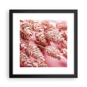 Affisch i svart ram - Blomkaskad i rosa - 30x30 cm