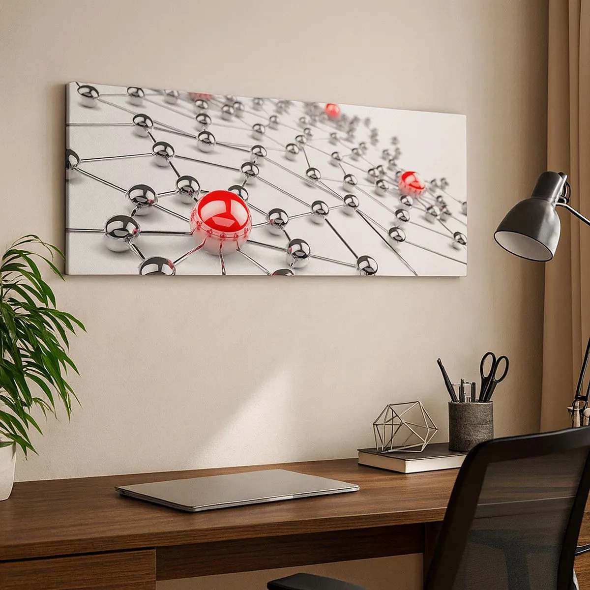 Canvastavla - Bild på duk - Silvernät - 100x40 cm