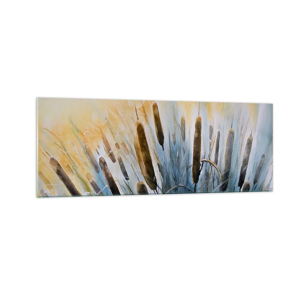 Glastavla - Bild på glas - Vattnets kyla, solens hetta - 140x50 cm