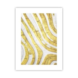 Affisch - Komposition i vitt och guld - 30x40 cm