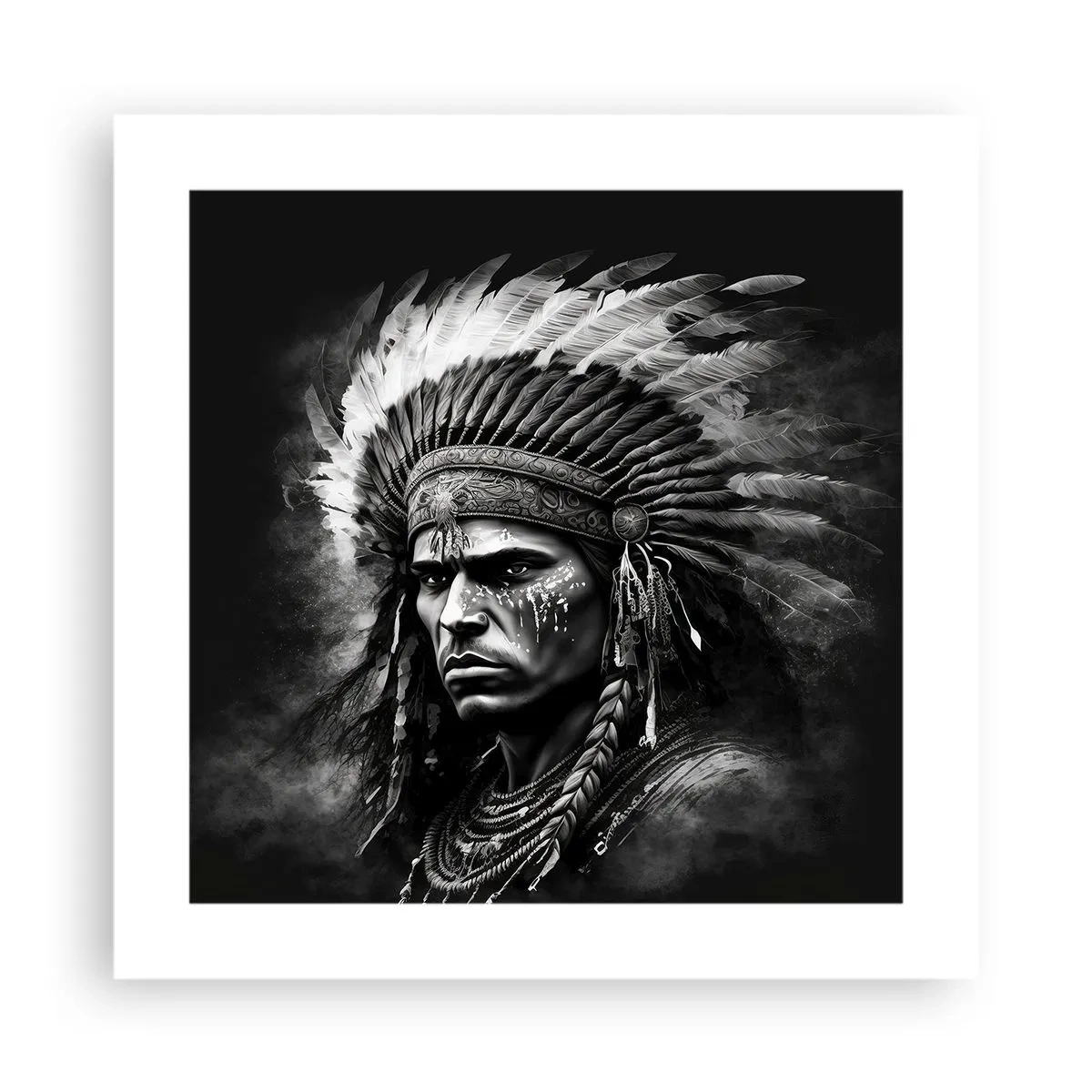 Affisch - Hövding och krigare - 40x40 cm