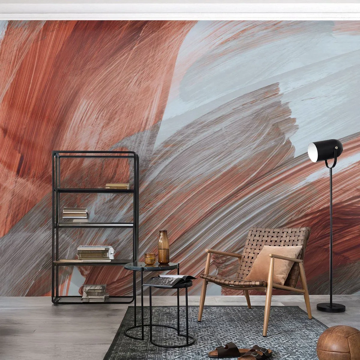 Fototapet Premium Sand - Höst- och blåsig abstraktion - Bit, Kaos, Minimalism - 300x210 cm