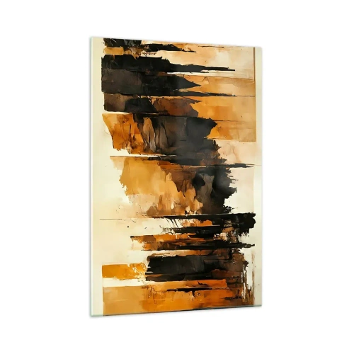 Glastavla - Bild på glas - Harmoni av svart och guld - 70x100 cm