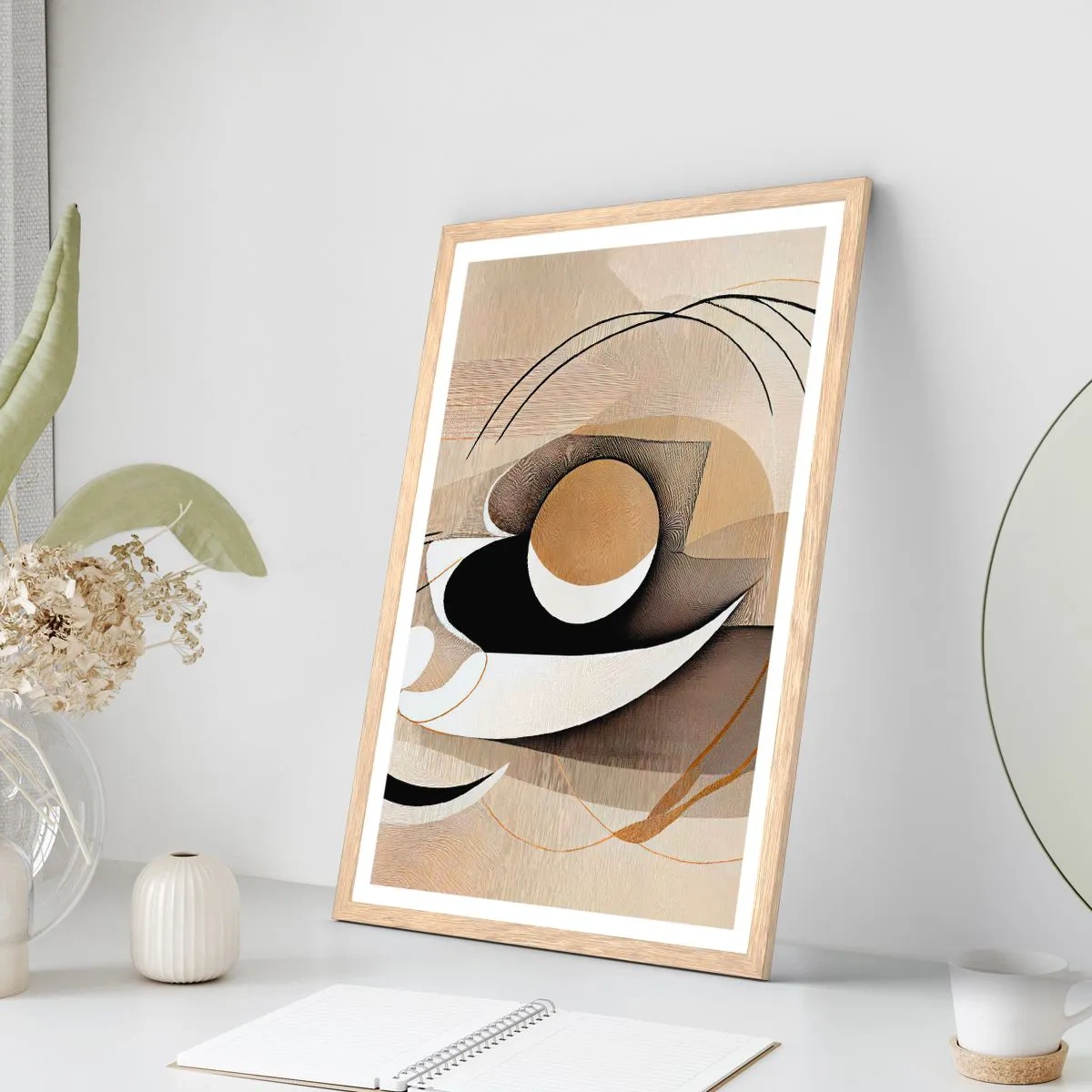 Affisch i ram av ljusek - Komposition: essensen av saker och ting - 40x50 cm