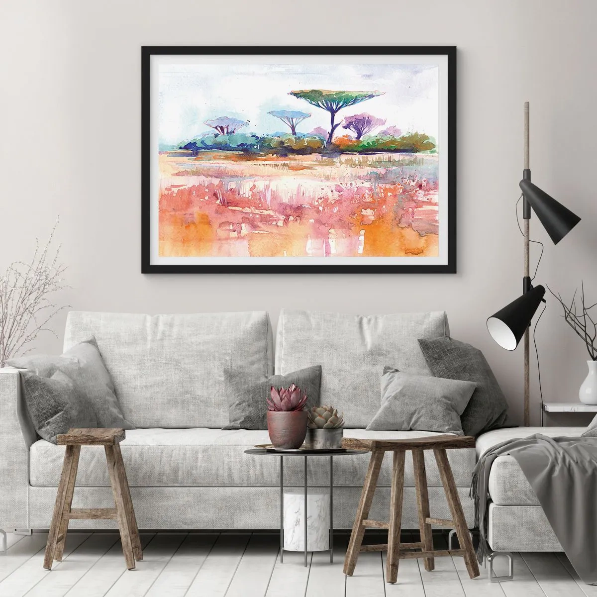 Affisch i svart ram - Savannens färg - 91x61 cm