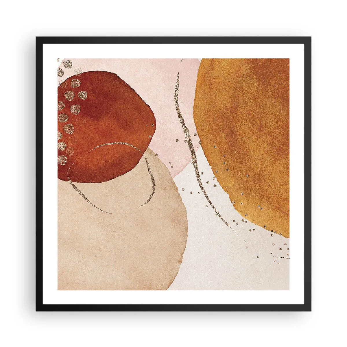 Affisch i svart ram - Rundhet och rörelse - 60x60 cm