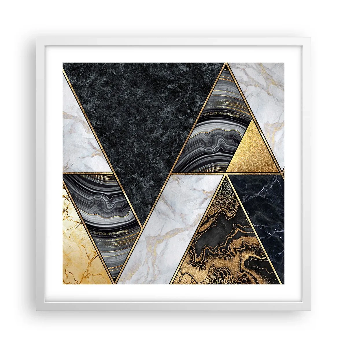 Affisch i vit ram - Sten vid sten - 50x50 cm