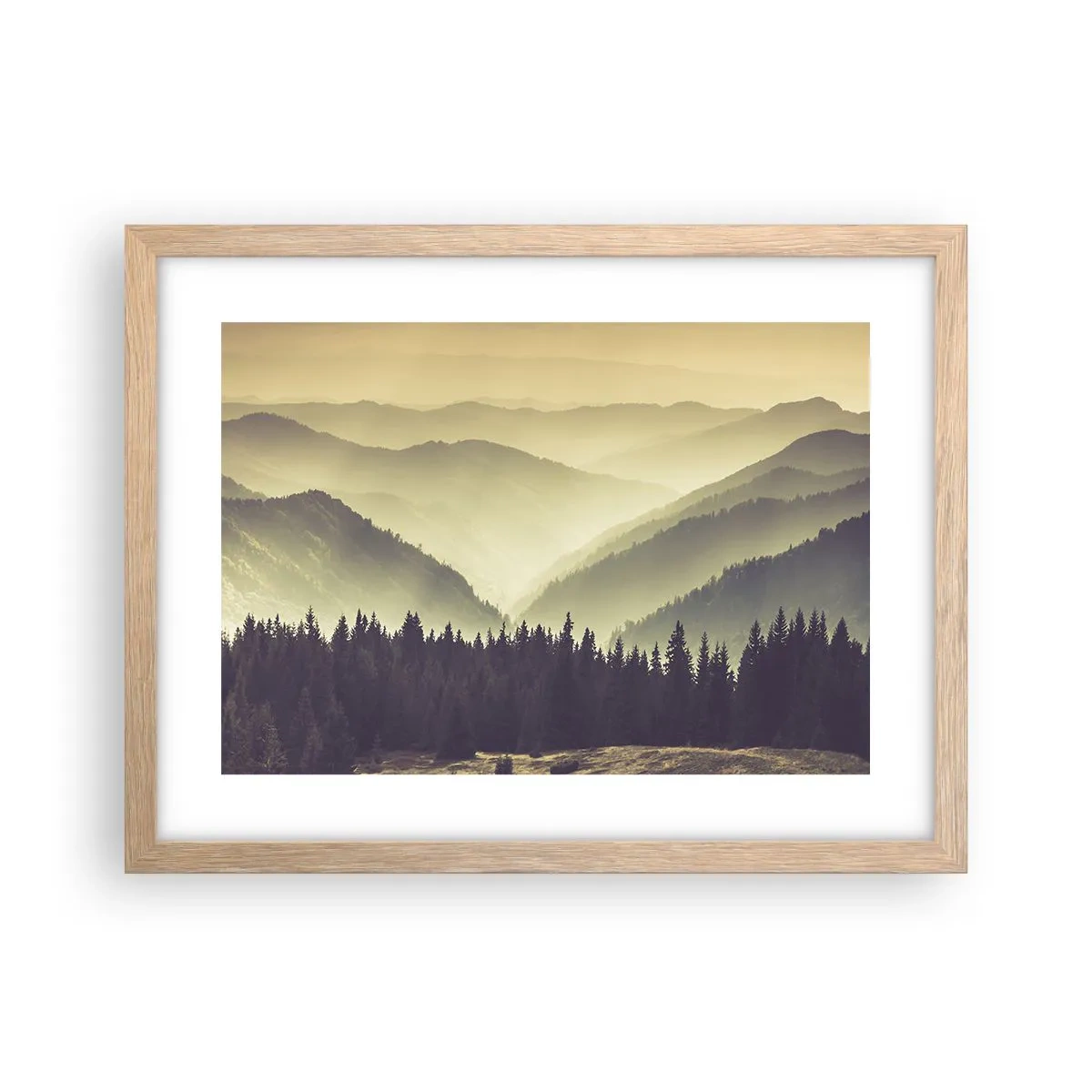 Affisch i ram av ljusek - Bortom bergen... - 40x30 cm