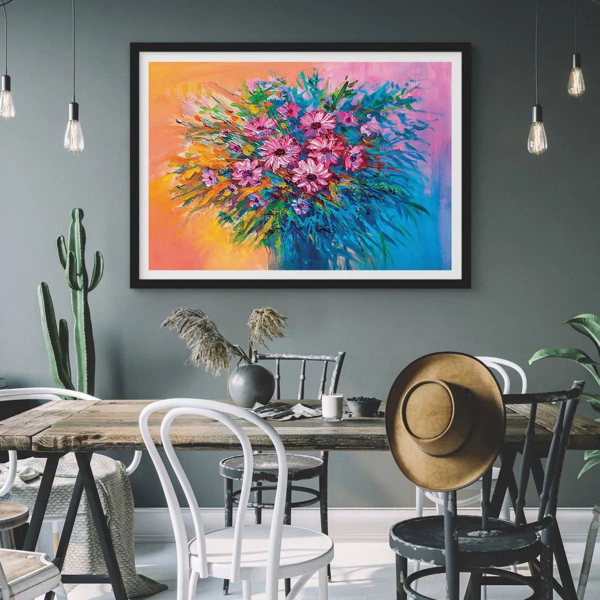 Affisch i svart ram - Livets energi - 70x50 cm