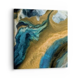 Canvastavla - Bild på duk - Blå – gul – ömsesidiga influenser - 30x30 cm