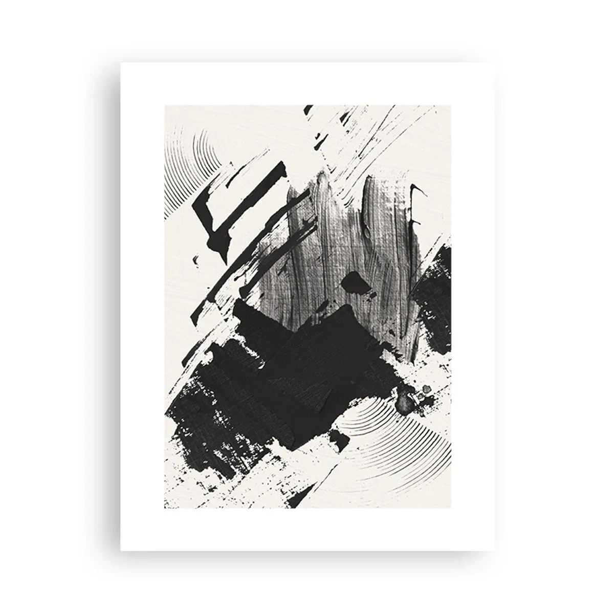 Affisch - Abstraktion - uttrycket av svart - 30x40 cm
