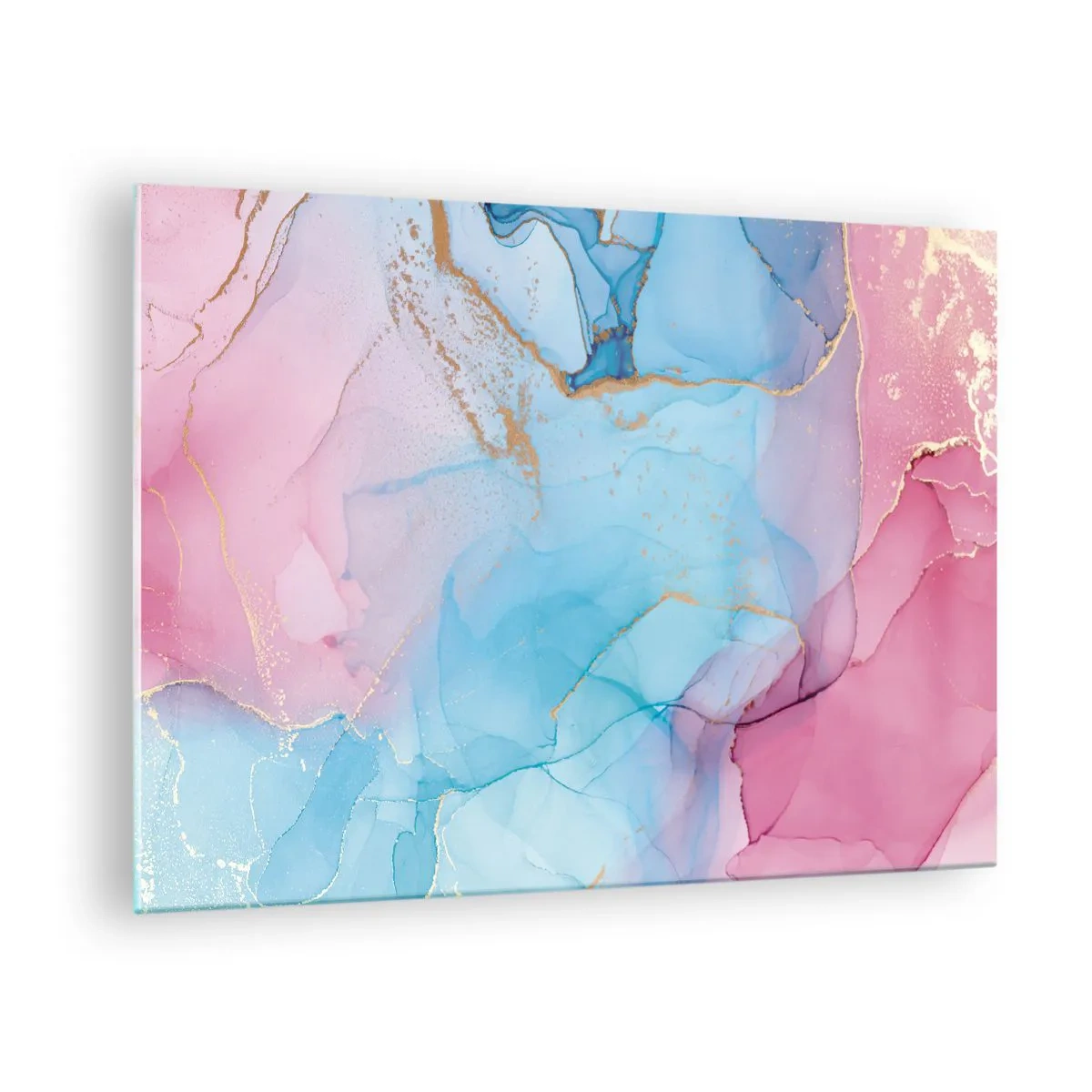 Glastavla - Bild på glas - Möte och interpenetration - 70x50cm - Möte och infiltration - Modern väggdekoration för vardagsrum och sovrum ARTTOR