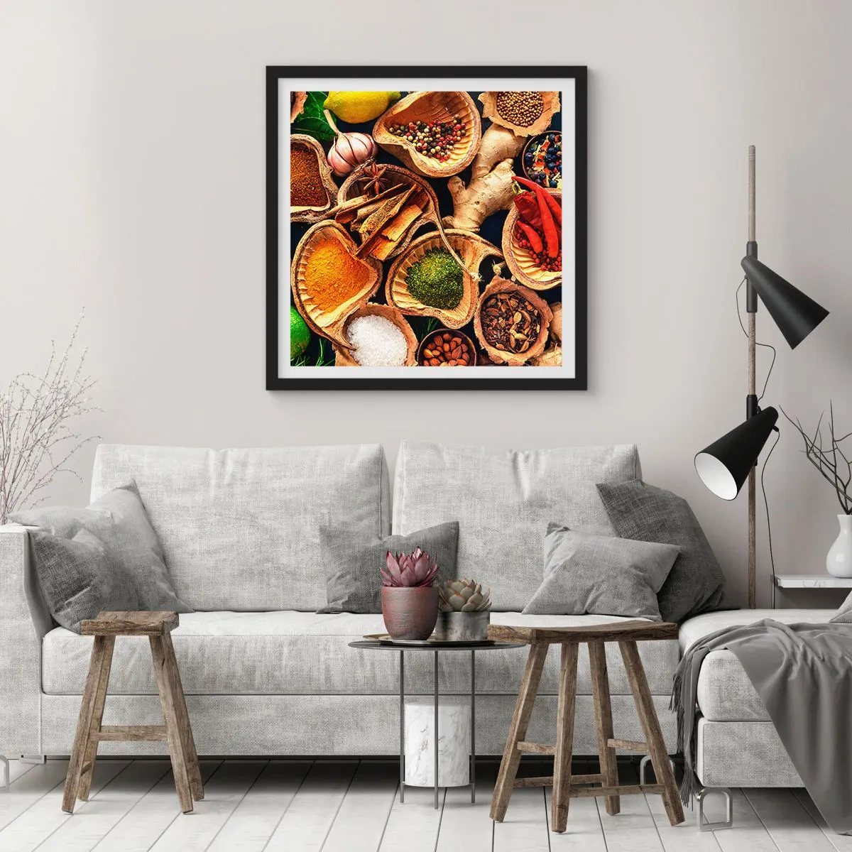 Affisch i svart ram - Ta vad du vill - 50x50 cm