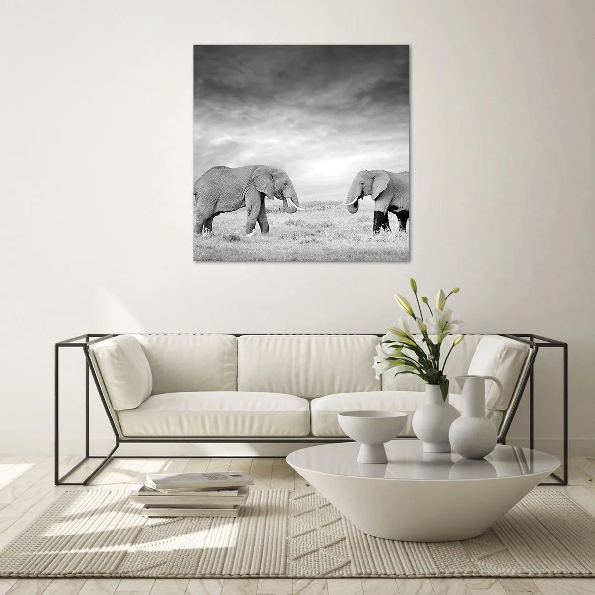 Glastavla - Bild på glas - Grått är vackert - 60x60 cm