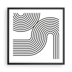 Affisch i svart ram - På en kurva - 50x50 cm