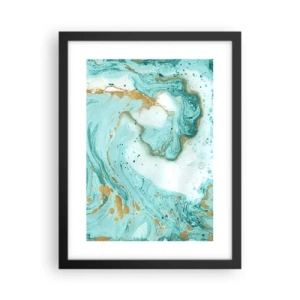 Affisch i svart ram - Under stora vågen från Edo-tiden - 30x40 cm